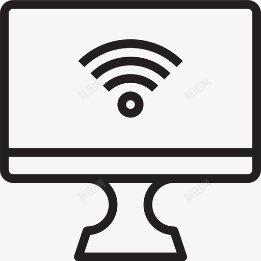 Wifi电脑显示屏3线性图标svg_新图网 https://ixintu.com Wifi 电脑显示屏3 线性