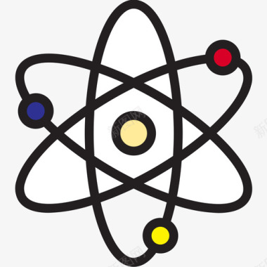 原子教育150线性颜色图标图标