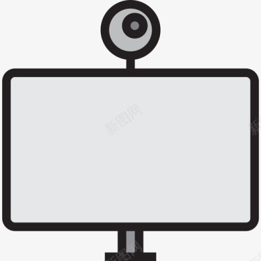 网络摄像头计算机设备2线性彩色图标图标