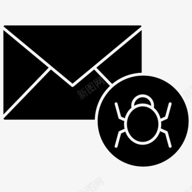 电子邮件病毒错误电子邮件错误图标图标