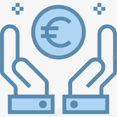欧元金融83蓝色图标图标