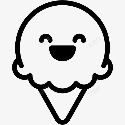 快乐表情情绪图标svg_新图网 https://ixintu.com 冰淇淋卷3表情线 冰激凌 快乐 情绪 感觉 表情