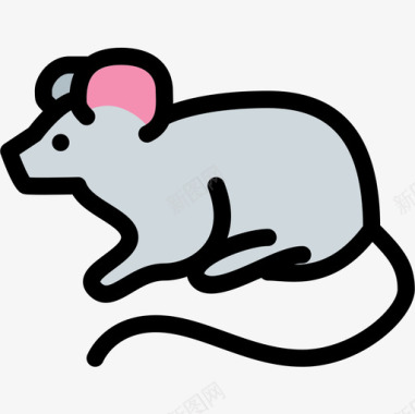 老鼠动物43线状颜色图标图标