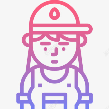 水管工职业女性化身5线性梯度图标图标