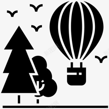热气球冒险气球图标图标