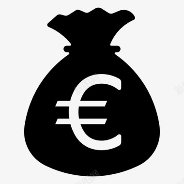 欧元钱袋现金硬币图标图标