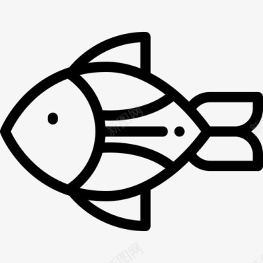 鱼宠物店28线性图标图标