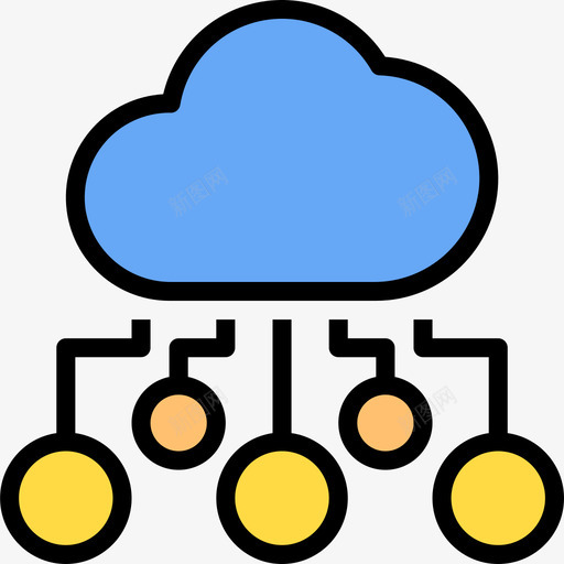 云计算云16线性颜色图标svg_新图网 https://ixintu.com 云16 云计算 线性颜色