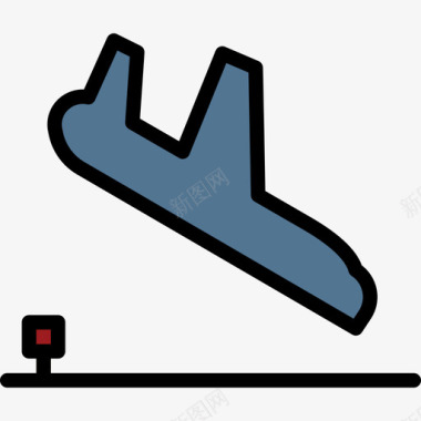 飞机旅行112线性颜色图标图标