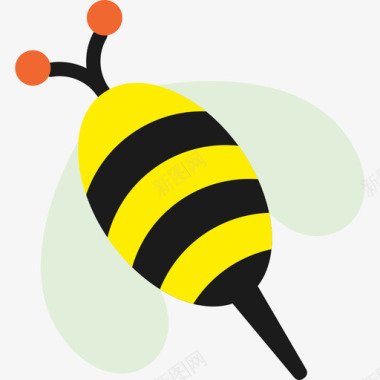 蜜蜂36号弹簧扁平图标图标