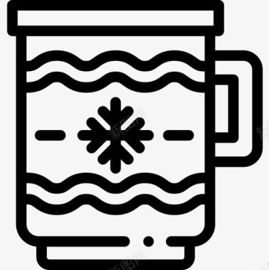 咖啡杯圣诞132直线型图标图标