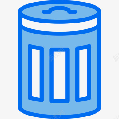 垃圾箱清洁设备2蓝色图标图标