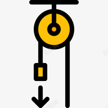滑轮科学51线性颜色图标图标