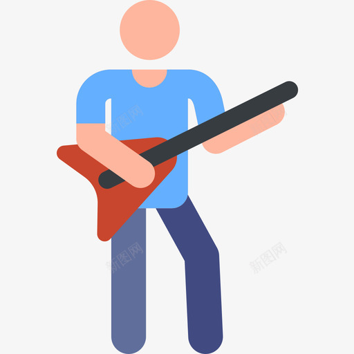 电吉他音乐家人类象形图2彩色图标svg_新图网 https://ixintu.com 彩色 电吉他 音乐家人类象形图2