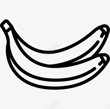 香蕉水果和蔬菜13直列图标图标