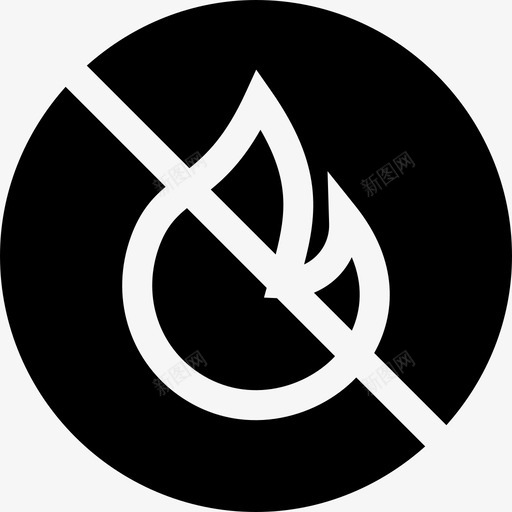 禁止火灾公共标志2已填充图标svg_新图网 https://ixintu.com 公共标志2 已填充 禁止火灾