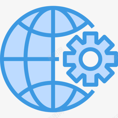 全球搜索引擎优化5蓝色图标图标