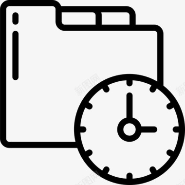 文件夹时间管理29线性图标图标