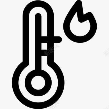 温度天气175线性图标图标