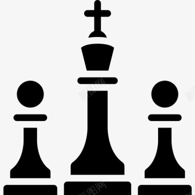 国际象棋运动和游戏3填充图标图标