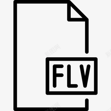 Flv文件和文件夹2线性图标图标
