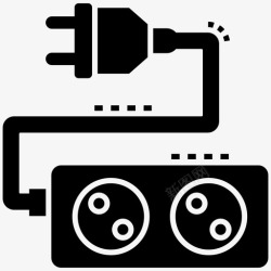 跳闸延长线连接器电线图标高清图片
