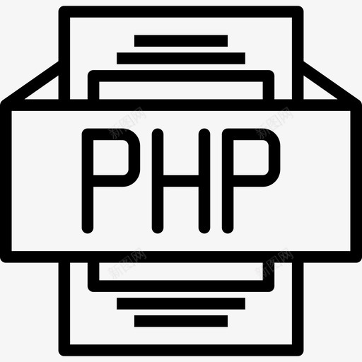 Php文件类型3线性图标svg_新图网 https://ixintu.com Php 文件类型3 线性