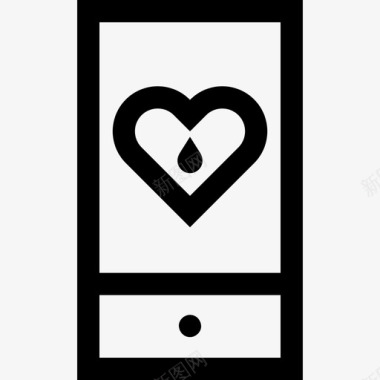 智能手机献血14线性图标图标