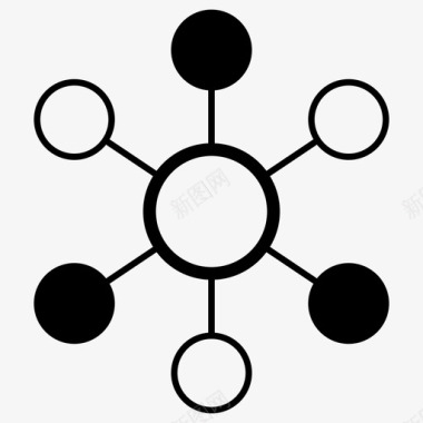原子结构原子连接化学键合图标图标
