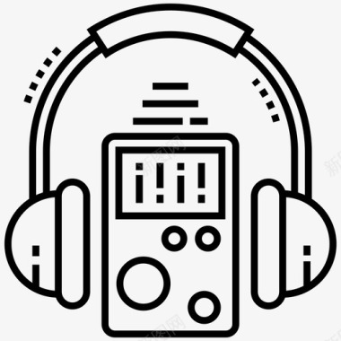 数字音乐播放器耳机ipod音乐图标图标