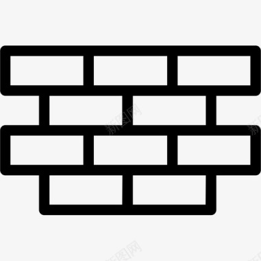 砖墙结构75线性图标图标