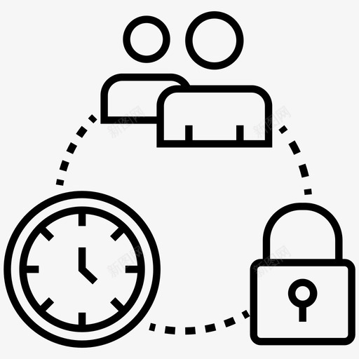 时间管理指导效率图标svg_新图网 https://ixintu.com 固定时间表 指导 效率 数字经济线图标 时间安全 时间管理