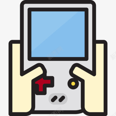 游戏机游戏控制器3线性颜色图标图标