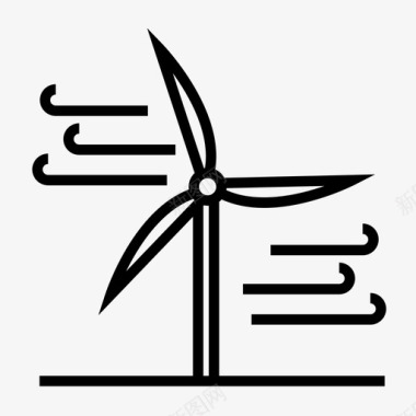 风力发电能源风能图标图标