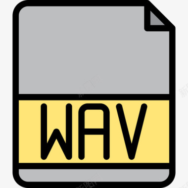 Wav文件扩展名3线性颜色图标图标