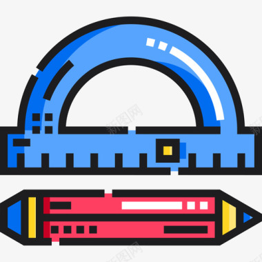 量角器工程15线颜色图标图标