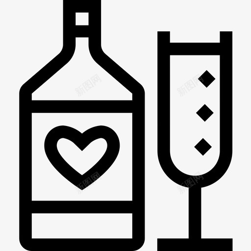 特别之夜酒精瓶子图标svg_新图网 https://ixintu.com 情人节 特别之夜 瓶子 葡萄酒 酒精 饮料 香槟