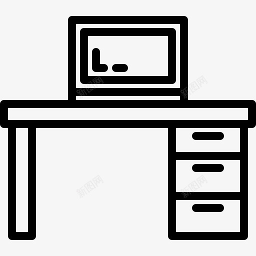 办公桌67号办公室直线型图标svg_新图网 https://ixintu.com 67号办公室 办公桌 直线型