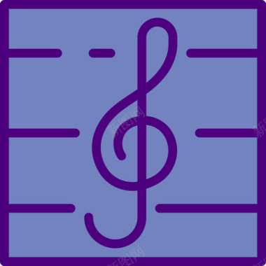 谱号音乐和乐器6线颜色图标图标