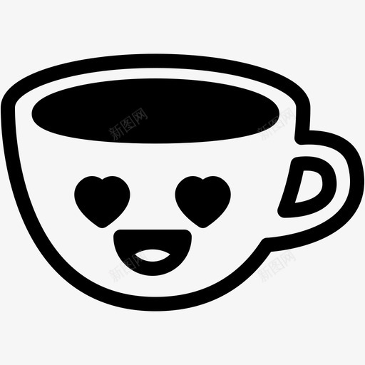 爱一杯咖啡表情图标svg_新图网 https://ixintu.com 一杯咖啡 咖啡表情线 情感 感觉 爱 表情