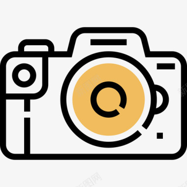 摄像机技术设备2黄色阴影图标图标