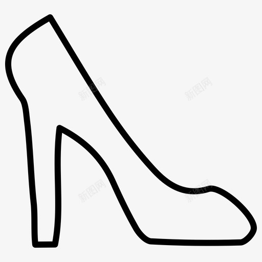 高跟鞋时尚和服装薄图标svg_新图网 https://ixintu.com 时尚和服装薄 高跟鞋