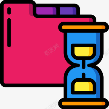文件夹时间管理33线性颜色图标图标