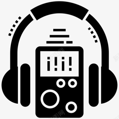 数字音乐播放器耳机ipod音乐图标图标