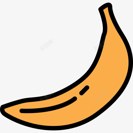 香蕉食品87线性颜色图标svg_新图网 https://ixintu.com 线性颜色 食品87 香蕉