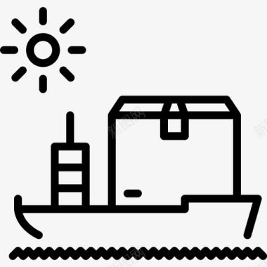船舶电子商务60线性图标图标