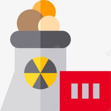 核电站技术35扁平图标图标