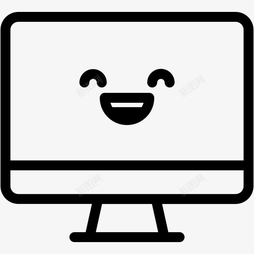 笑电脑设备图标svg_新图网 https://ixintu.com 情绪 显示器 电脑 电脑表情线 笑 表情符号 设备