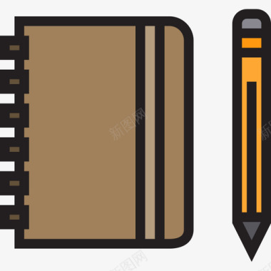 笔记本商务元素3线颜色图标图标
