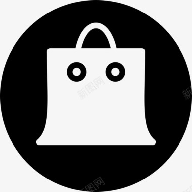 购物袋杂货店圆形填充物图标图标